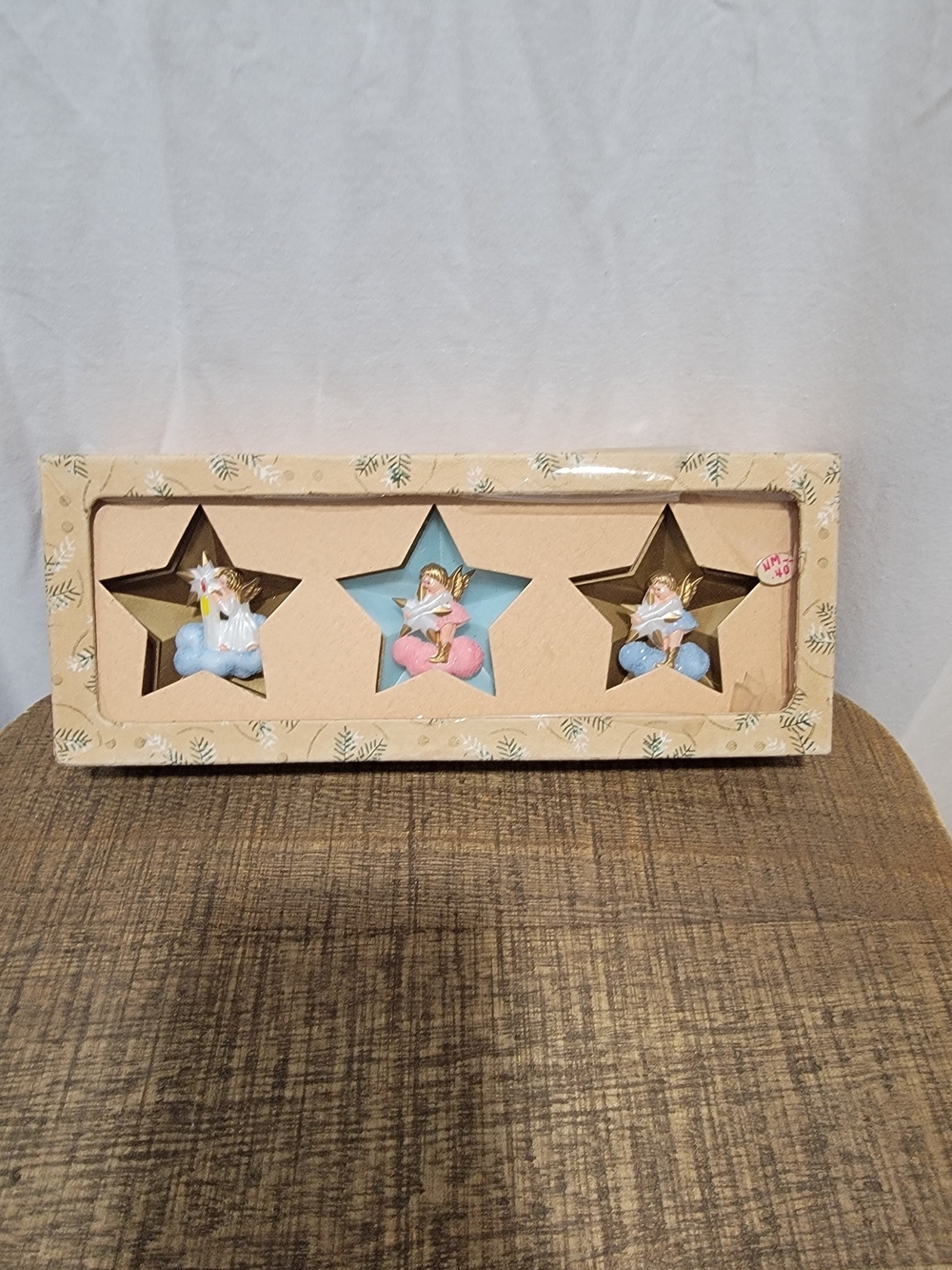 Vintage West Germany Moon & Stars Christmas Ornaments. 1940's-1950's